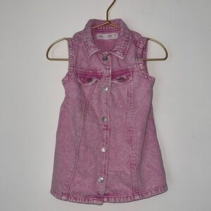 Zara Baby Girls Pink Denim Sleeveless Dress 12-18 Months
